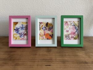Flower-Crush print in lijst (set van 3)