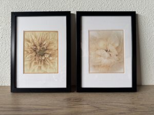 Flower-Crush print in lijst (set van 2) zwart-1