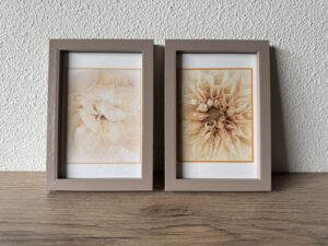 Flower-Crush print in lijst (set van 2) beige-1