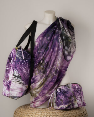 Pareo / Beach bag / Cosmetic bag set  Obsidian Frost